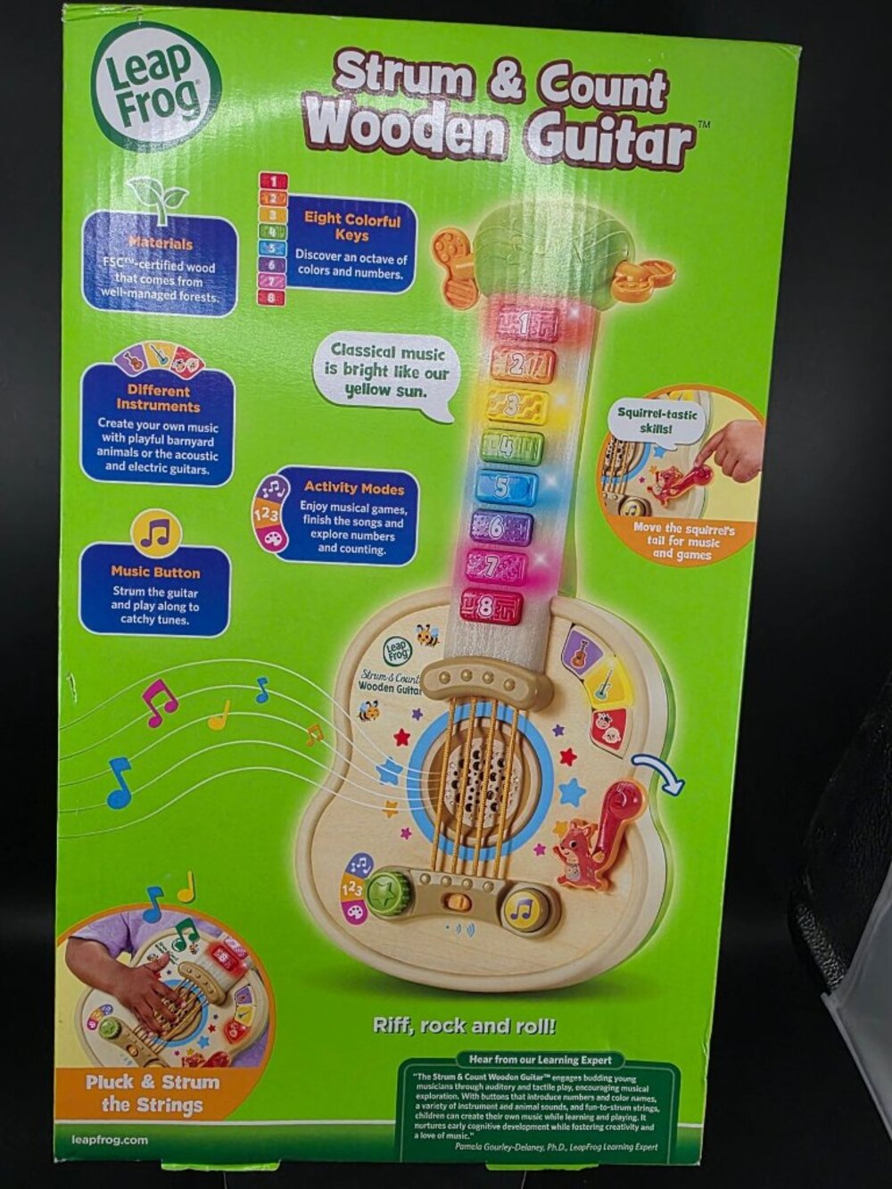 LeapFrog Strum & Count Wooden Guitar Toy Educational Interactive Kids 18+ Months - Picture 6 of 10